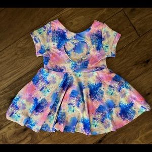 Colorful Heart Cut Out Back Peplum 2-3T